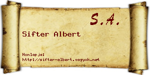 Sifter Albert névjegykártya