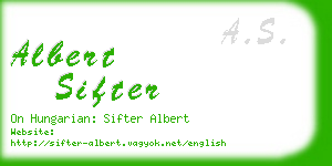 albert sifter business card